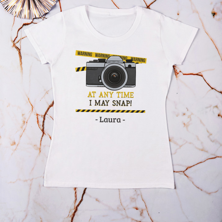 I may snap - T-Shirt mit Aufdruck für Damen